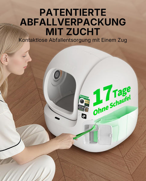 PETKIT PUROBOT Max Pro 2 Selbstreinigende Katzentoilette, Katzenklo Selbstreinigend mit Kamera, Intelligenter Reinigung, Präzise Mehrkatzen-Erkennung, KI-Gesundheitstracking, für Mehrere Katzen - My-haustier24.de