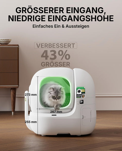 PETKIT PUROBOT Max Pro 2 Selbstreinigende Katzentoilette, Katzenklo Selbstreinigend mit Kamera, Intelligenter Reinigung, Präzise Mehrkatzen-Erkennung, KI-Gesundheitstracking, für Mehrere Katzen - My-haustier24.de