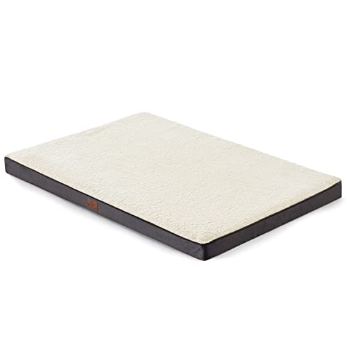 Bedsure orthopädisches Hundebett Grosse Hunde - 112x81x7.6cm Hundekissen flauschig Hundematte waschbar Hundematratze in grau für große Hunde