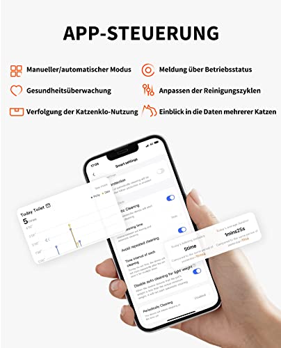 Perfekte Katzentoilette | PETKIT Pura Max Selbstreinigende Katzentoilette, Katzenklo Selbstreinigend,xSecure/Geurverwijdering/App-Steuerung/76L Maximales Fassungsvermögen, für Mehrere Katzen (Keine Reinigungslösungsversion)