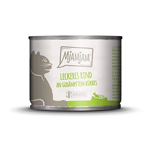 MjAMjAM - Premium Nassfutter für Katzen - lecker Box, 12er Pack (12 x 200 g), getreidefrei mit extra viel Fleisch