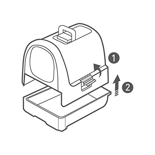 Curver 2068961 petlife Katzentoilette mit Deckel, Katzenklo inklusive Schaufel, moderne Rattangeflecht-Optik, anthrazit, 51,5 x 38,5 x 40 cm