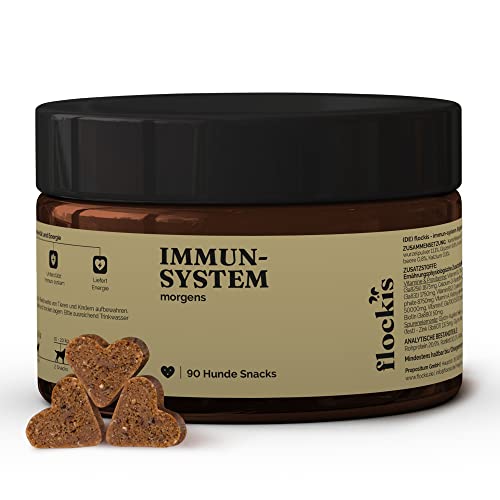 flockis - 90 IMMUNSYSTEM Snacks - Vitamine für Hunde - Vitamin B Komplex Hund - Immunsystem stärken Hund - statt Bierhefe Hund, Knochenmehl für Hunde, Seealgenmehl Hund & Fischöl für Hunde.