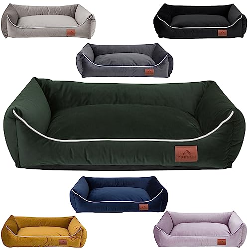 Hundebett, Hundekorb, Hundesofa, orthopädisches Hundebett, Hundeliege, Hundebett mittelgroße Hunde, Hundebett kleine Hunde, Hundezubehör, hundebett orthopädisch, Hundebetten 100 x 80cm Tiefgrün