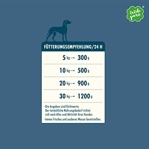 Irish Pure Premium Nassfutter für Hunde | 12x 390g | Atlantik-Lachs | Vitamine | Getreidefrei | Sensitiv | mit Superfood Kelp-Alge | Nassfutter für alle Rassen