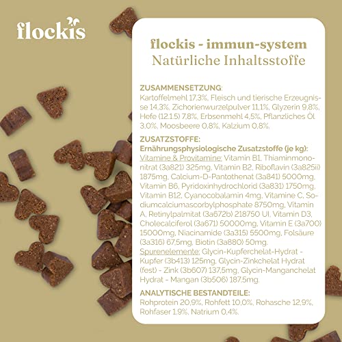 flockis - 90 IMMUNSYSTEM Snacks - Vitamine für Hunde - Vitamin B Komplex Hund - Immunsystem stärken Hund - statt Bierhefe Hund, Knochenmehl für Hunde, Seealgenmehl Hund & Fischöl für Hunde.