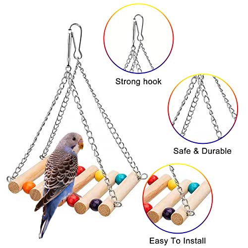 Vogelspielzeug Für Vögel, Papageienspielzeug 8 PCS, Spielzeug Vogelspielzeug Wellensittiche Vogel Für Den Käfig, Schaukel, Kauspielzeug, Bunt, Hängende Glocke Für Conures Nymphensittiche Liebesvögel