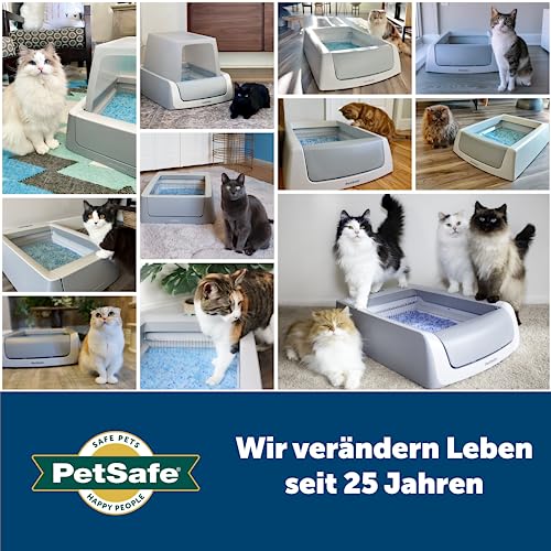 PetSafe ScoopFree Ersatzschale mit Silikat Katzenstreu, Für selbstreinigende Katzentoilette PetSafe ScoopFree geeignet, 3er-Pack, Bis zu 30 Tage Frische pro Schale, Blau