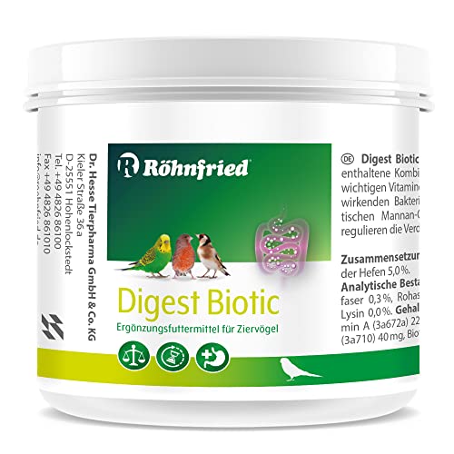 Röhnfried Digest Biotic 125 g | gesunder Darm & Verdauung I Probiotika für Sittiche, Wellensittich, Kanarienvogel, Papageien