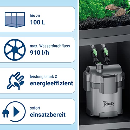 Tetra Aquarium Außenfilter EX 500 Plus - leistungsstarker Filter für Aquarien bis 100 L, schafft kristallklares fischgerechtes Wasser