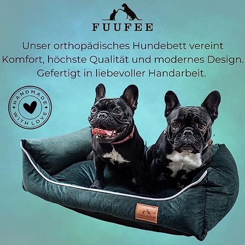 Hundebett, Hundekorb, Hundesofa, orthopädisches Hundebett, Hundeliege, Hundebett mittelgroße Hunde, Hundebett kleine Hunde, Hundezubehör, hundebett orthopädisch, Hundebetten 100 x 80cm Tiefgrün