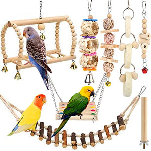 Vogelspielzeug Für Vögel, Papageienspielzeug 8 PCS, Spielzeug Vogelspielzeug Wellensittiche Vogel Für Den Käfig, Schaukel, Kauspielzeug, Bunt, Hängende Glocke Für Conures Nymphensittiche Liebesvögel