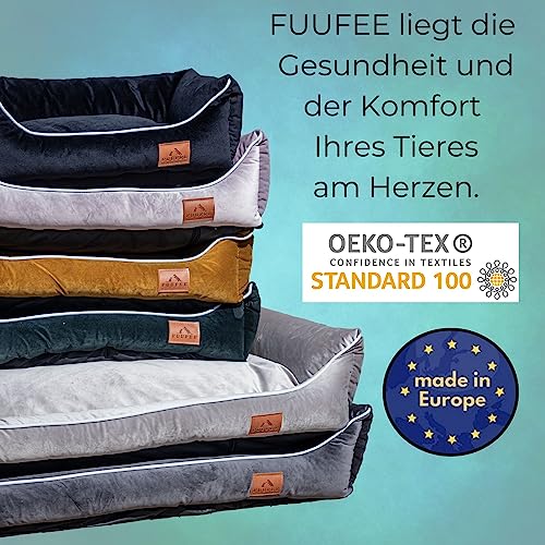 Hundebett, Hundekorb, Hundesofa, orthopädisches Hundebett, Hundeliege, Hundebett mittelgroße Hunde, Hundebett kleine Hunde, Hundezubehör, hundebett orthopädisch, Hundebetten 100 x 80cm Tiefgrün