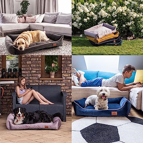 Hundebett, Hundekorb, Hundesofa, orthopädisches Hundebett, Hundeliege, Hundebett mittelgroße Hunde, Hundebett kleine Hunde, Hundezubehör, hundebett orthopädisch, Hundebetten 100 x 80cm Tiefgrün